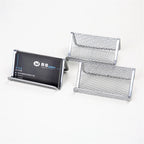 Black Metal Mesh Business Card Holder Desktop Business Card Display Stand Box Office Cards Holder Desk Shelf Storage Organizer