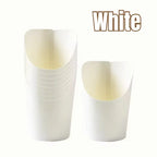 25/50PCS Disposable Slanted Mouth Paper Cups Suitable  Waffle Biscuit Handheld French Fry Cups Disposable Thick Kraft Paper Cups