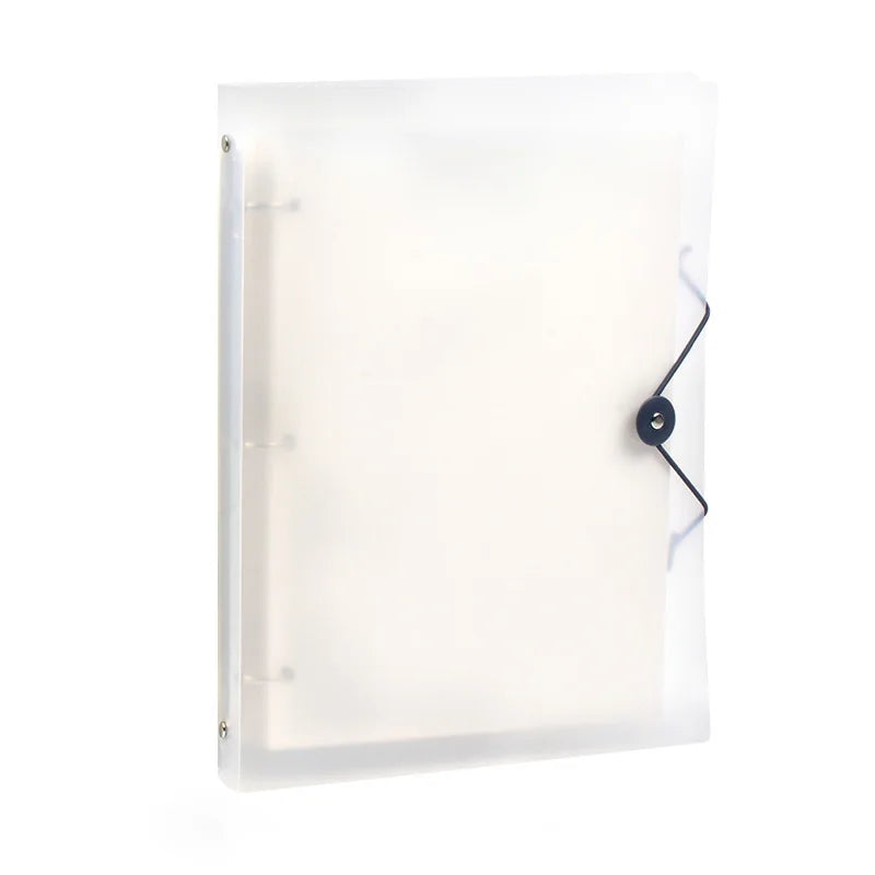 Transparent A4 Folder 3 Ring Binder with Buckle Closure Matte PP File Folder Document Organizer for School Office Stationery