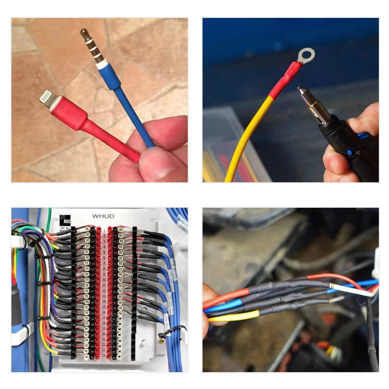 127/328/580/800Pcs Heat Shrink Wrapped Shrinking Insulation Sleeving Thermal Casing Car Electrical Cable Shrink Tube Tube Kit