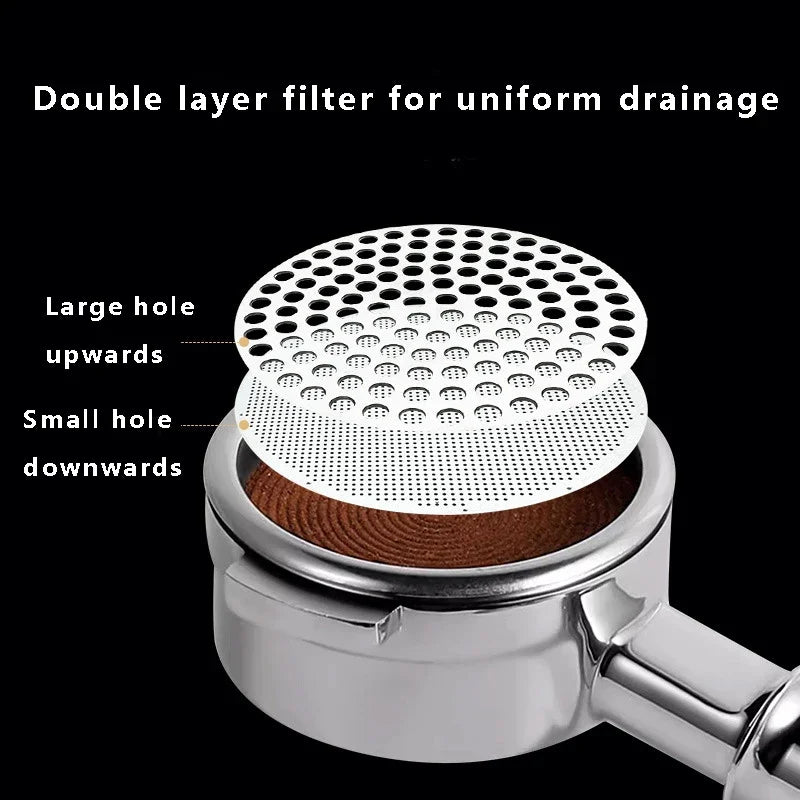 51/53/58mm Coffee Puck Screen 304 Stainless Steel Double Layer Fine Filter Screen for Portafilter Barista Espresso Accessories