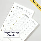 Fromthenon Minimalist Ledger Loose Leaf Paper A6A7 40 Sheets Target Tracking Clock in Replace Core Inner Pages