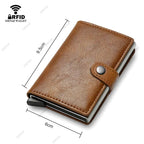 Carbon Fiber Credit Card Holder Wallet Men Rfid Smart Metal Thin Slim Pop Up Minimalist Wallet Small Black Purse Metal Vallet