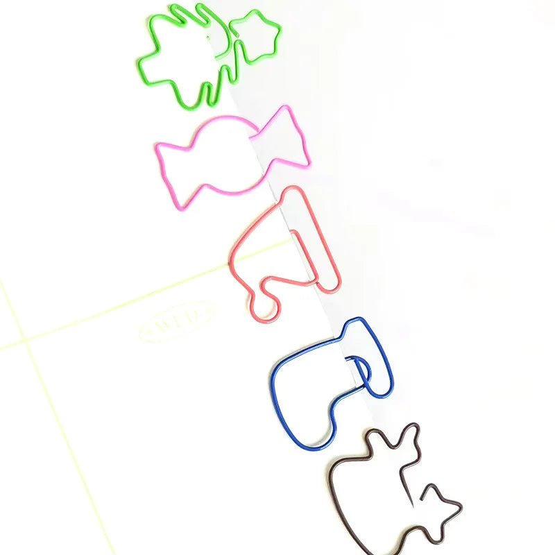 50/30pcs Christmas Tree Metal Material Bell Elk Shape Paper Clips Funny Kawaii Bookmark Office School Stationery Marking Clips