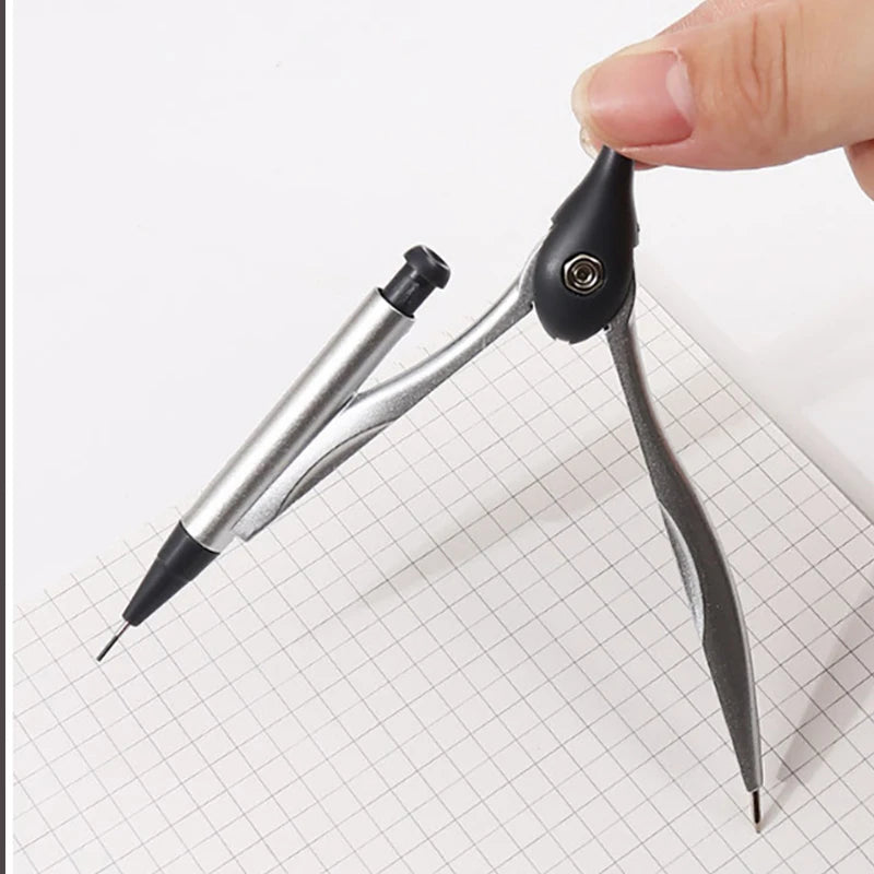 8-Pcs Math Geometry Drawing Tools Set with Stationery Box Circle Gauge Compass Ruler Student Supplies