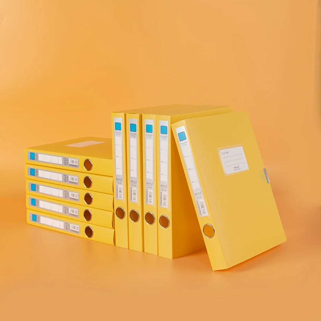 10pcs A4 Colorful File Boxes - Durable Thick Plastic Document Organizers for Contracts, Accounting Receipts & Office Supplies