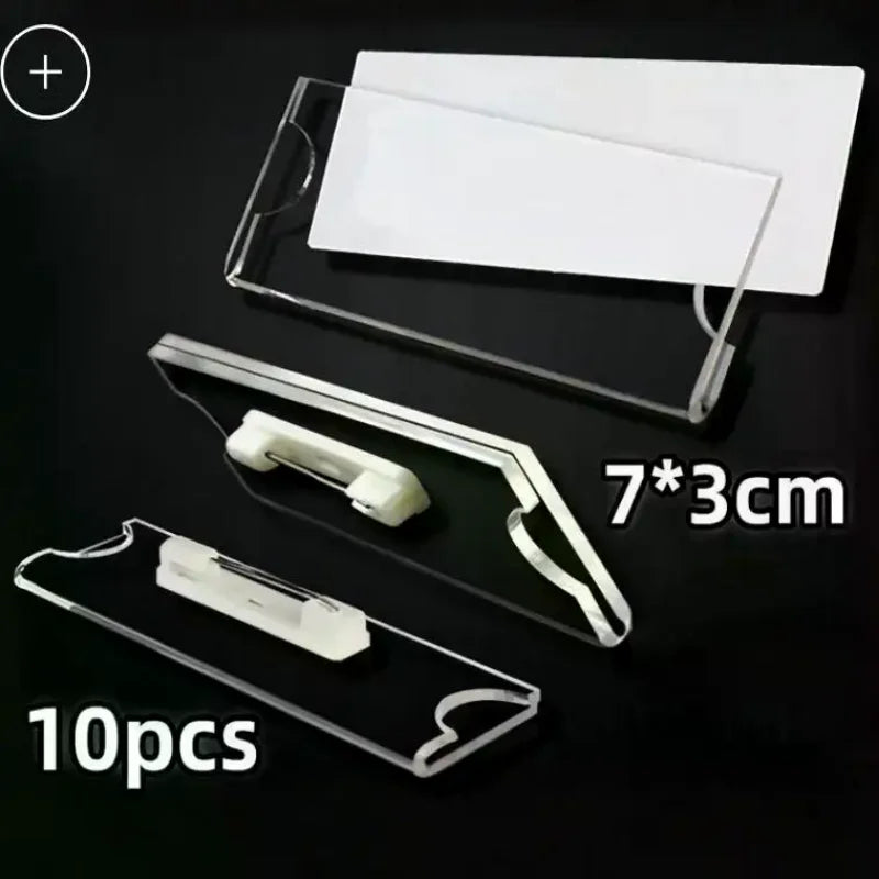 10/20/30Pcs Name Tag Blank Name Badges, Acrylic Material, Pin & Magnet Backing, Ideal for Conferences, Events, Office, Reusable