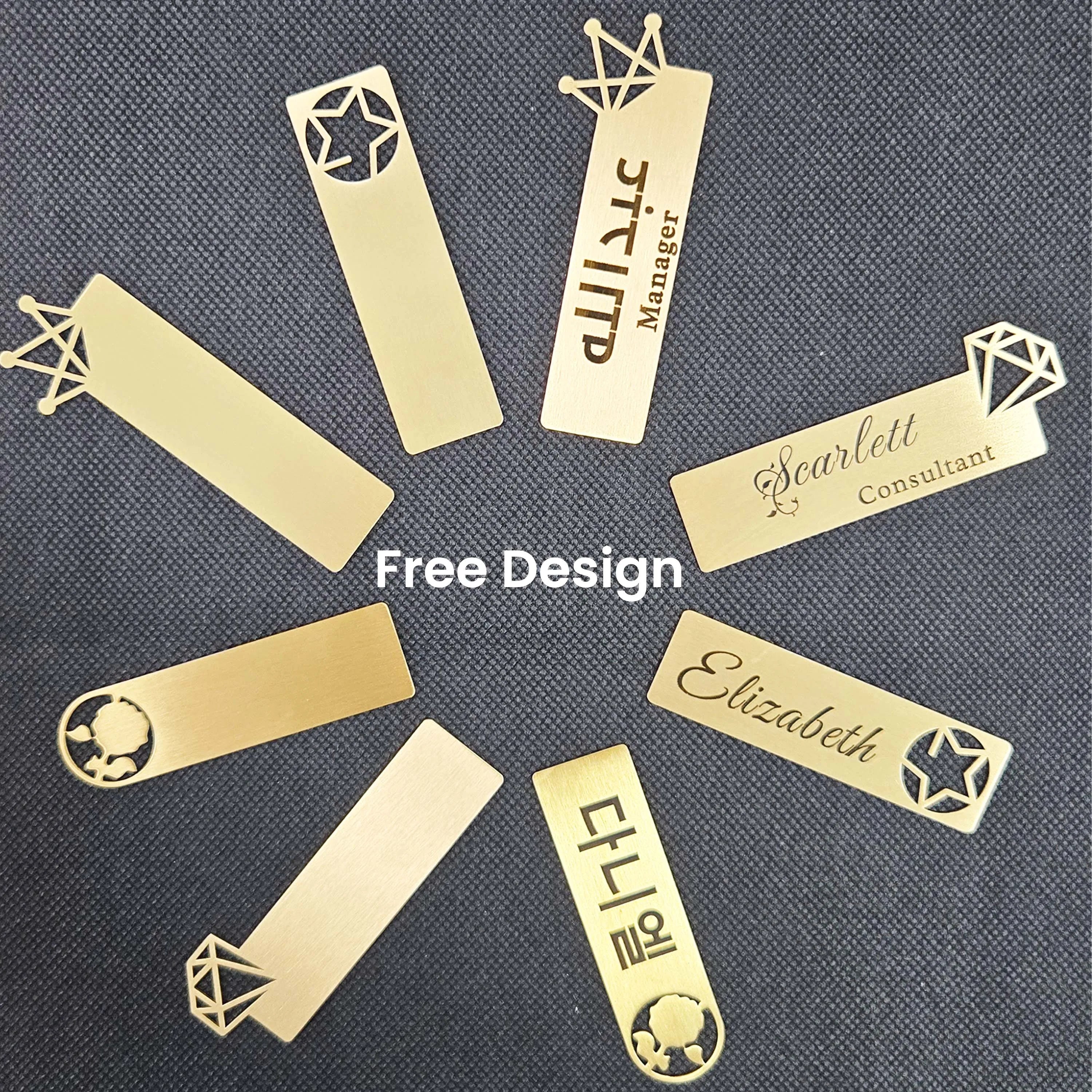 Customized Brooch Pin Personalize Engrave Your Text Logo Business ID Plate Copper Letterbox Mailbox Tag Name Badges
