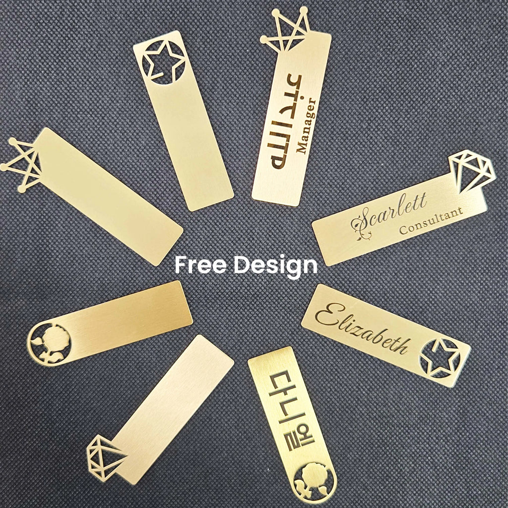 Customized Brooch Pin Personalize Engrave Your Text Logo Business ID Plate Copper Letterbox Mailbox Tag Name Badges