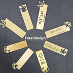 Customized Brooch Pin Personalize Engrave Your Text Logo Business ID Plate Copper Letterbox Mailbox Tag Name Badges