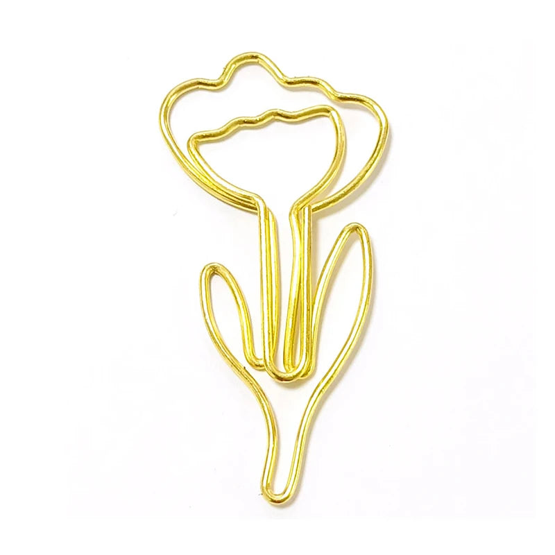 10PCS/Set Colored Flower Shaped Paper Clip Colored Paper Clip Office Stationery Metal Bookmark Holder Stationery Paper Clips