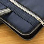 Versatile Canvas A4 Documents File Bag Large Capacity Double Zipper Accordion Folder 12-Layer Business Briefcase