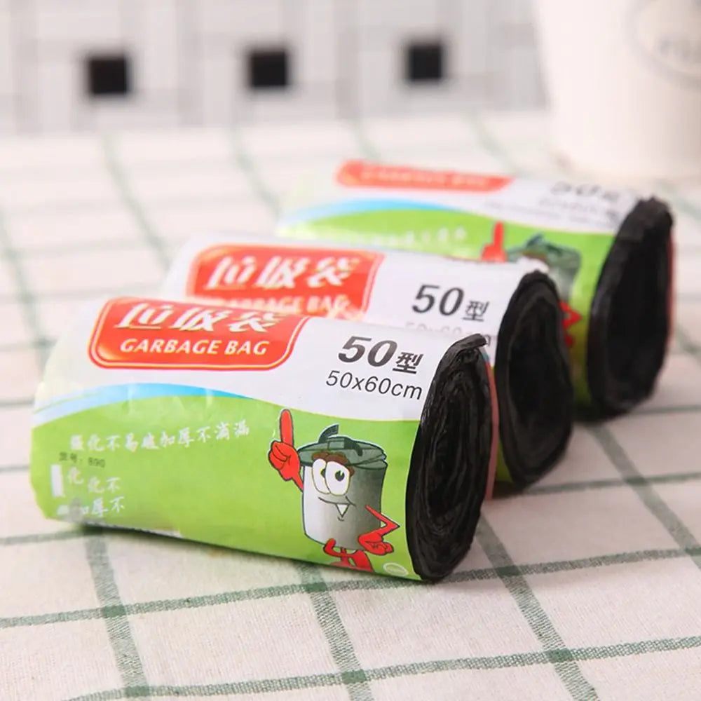 1 Rolls 13Bags/Roll Disposable Garbage Bag Trash Can Bin Points Off Rubbish Bag Black 40x50cm Plastic Bags Bathroom Kitchen