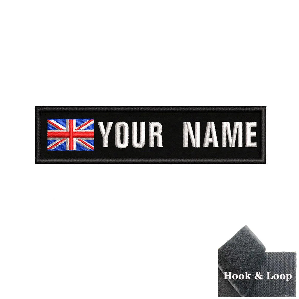 1PC 10cmX2.5cm Custom Name Flag Patch Stripes Badge Iron On Or Hook Loop Armband Germany Luxembourg Armenia Serbia Singapore