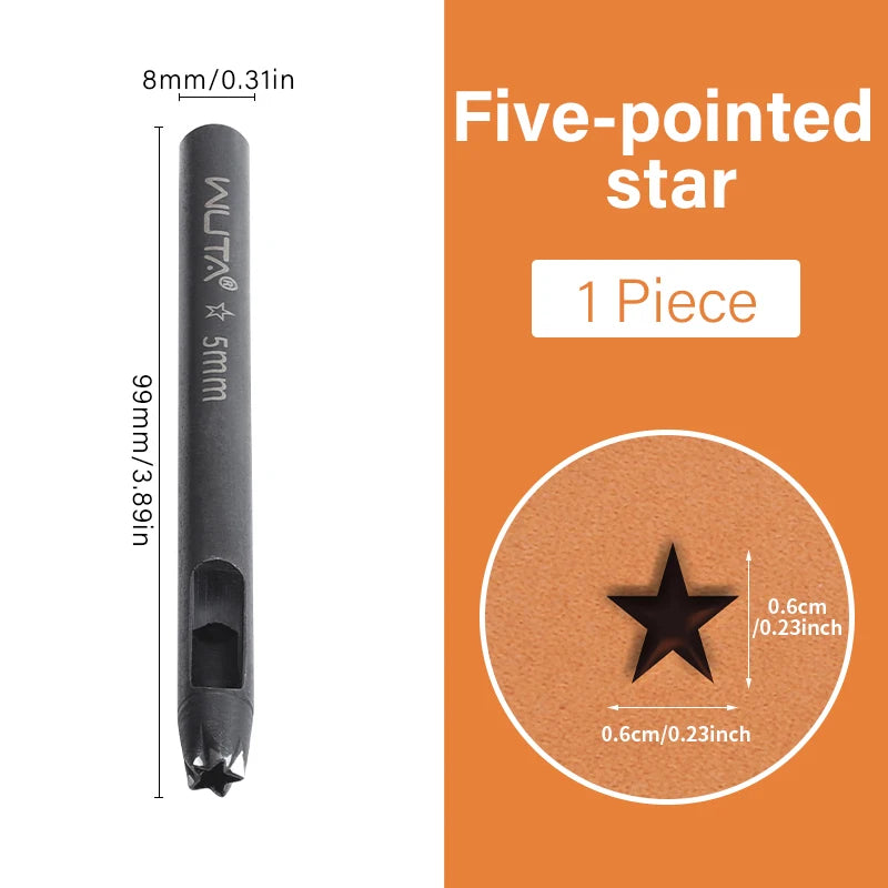 WUTA 5mm Flower Leather Belt Hole Puncher Leather Hollow Punching Tool DIY Craft for Leather Watch Band,Fabric,Plastic,Paper 1pc