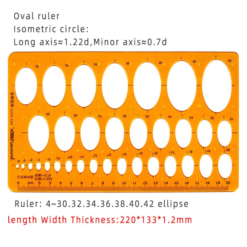 Template Measuring Ruler Circular Oval Ruler Durable K Resin Drawing Design Furniture Architect Template Drafting Ruler