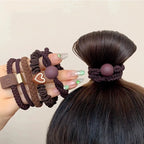 5pcs/20pcs Highly Elastic and Durable Rubber Band Simple High Ponytail Hair Rope Women's Hair Rope Hair Decoration Set