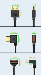 8K HDMI-compatible Cable 2.1 High Speed 48Gbps 8K@60Hz 4K@240Hz HDCP HDR 90 Degree Bend HD Cord  for PS5 PC Gaming Monitor HDTV