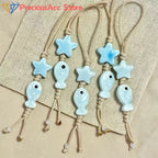 Cute Star Flower Mobile Phone Strap Kawaii Ceramic Beaded Mobile Phone Lanyard Bag Decoration Camera Pendant Fashion Keychain