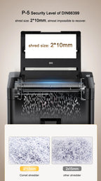 Broyeur De Papier P-5 200 Sheets Waste Paper Shredder P5 Normal Size 2*10mm Auto Feed Electricity Powered Comet Z-500 Office 22L