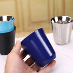 160ML 304 Espresso Mugs Stainless Steel Coffee Milk Water Drink Breakfast Cups Insulated Double Wall Safe Texture