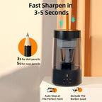 Automatic Electric Pencil Sharpener Portable Battery Powered for 6-8mm Pencil Support Hexagonal/ Triangular/ Round pencils