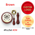 Custom Wax Seal Stamp Kit Personalized Image/LOGO Customized Wax Sealing Stamp with Melting Spoon set for Wedding Invitation Wax