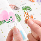 10Pcs Creative Vegetable Carrot Ice Cream Paper Clip Metal Bookmark  DIY Student Read Label Supplies Stationery