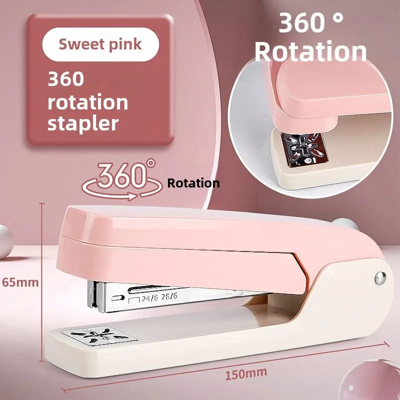 1-Piece 360° Rotatable Heavy Duty Stapler with Staple Remover: Large Capacity & Strong Clutch for Home and Office Use