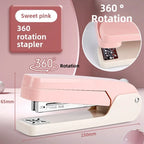 1-Piece 360° Rotatable Heavy Duty Stapler with Staple Remover: Large Capacity & Strong Clutch for Home and Office Use