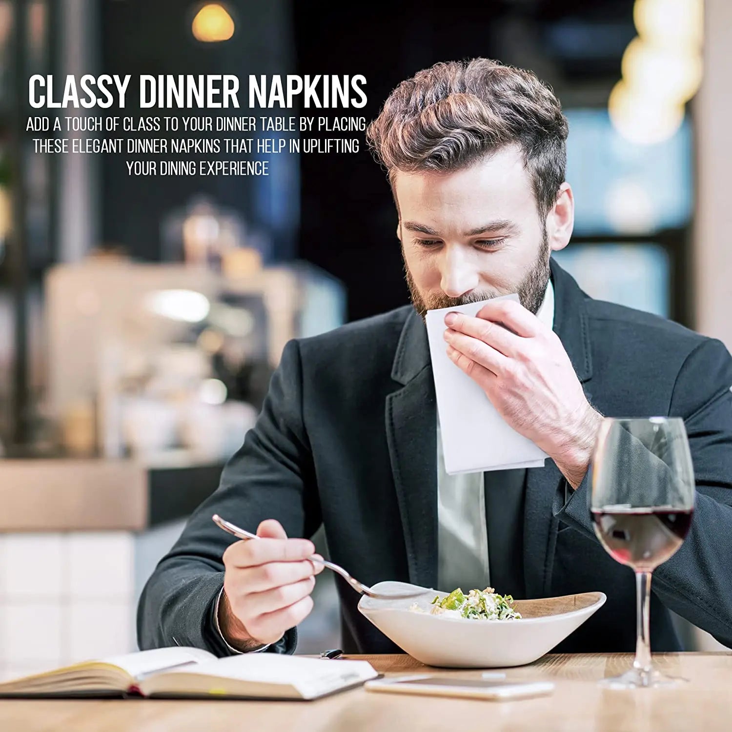 12pcs  100% COTTON RESTAURANT DINNER CLOTH LINEN WHITE 50x50cm PREMIUM HOTEL NAPKINS