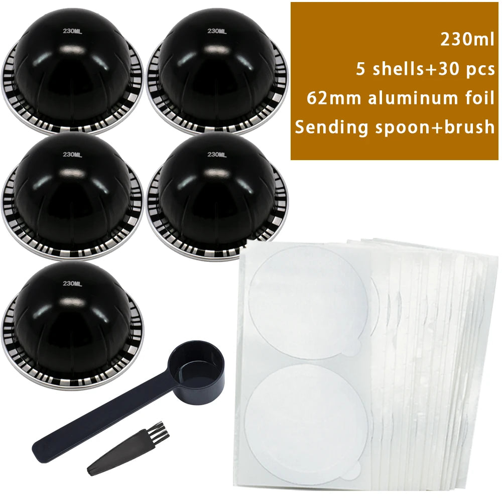 Reusable Aluminum Coffee Capsules Compatible with Nespresso Vertuo Machine - Durable Coffee Pod Shells for Espresso Lovers