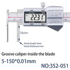 5-150mm Inner Groove Electronic Caliper Inner Diameter Outer Groove Inner Hole Measurement Tool Inner Hole Vernier Caliper
