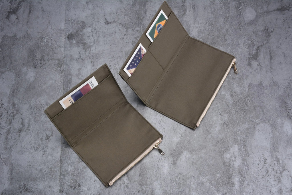Canvas Zipper Card Holder for Travel Notebook, Canvas Storage Bag File Folder Refill Insert for Standard Journals Stationery