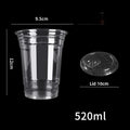 12/16/20oz Disposable Transparent Plastic Cup Leakproof Shatterproof Fit For Milk Bubble Tea Coffee Beverages Daily Use