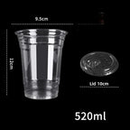 12/16/20oz Disposable Transparent Plastic Cup Leakproof Shatterproof Fit For Milk Bubble Tea Coffee Beverages Daily Use