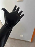 Black White Latex Gloves Integrated Molding Long Short Gloves Cosplay Close-fitting Male or Female Gloves Private Party DJ Props