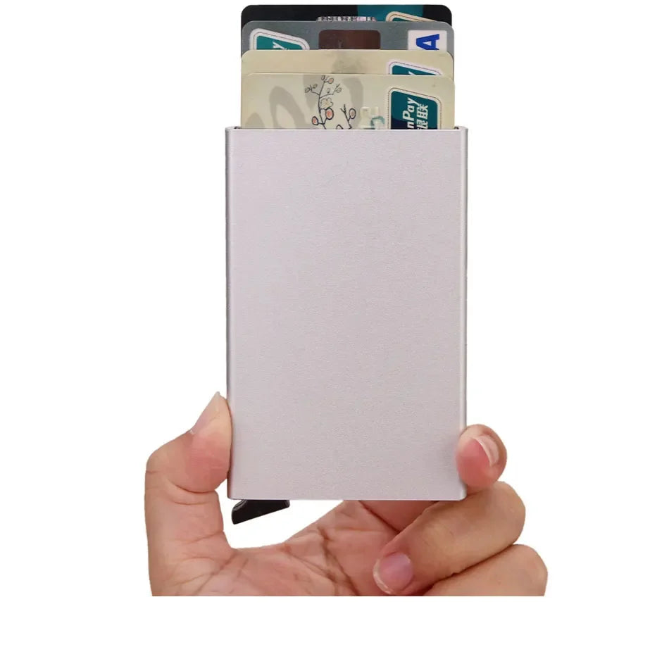 Rfid Metal Credit Card Holder Luxury Men Minimalist Wallet Cardholder Case Bag Business Supplies Card Storage Box Organizer Mini