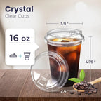 12/16/20oz Disposable Transparent Plastic Cup Leakproof Shatterproof Fit For Milk Bubble Tea Coffee Beverages Daily Use