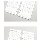 Fromthenon Minimalist Ledger Loose Leaf Paper A6A7 40 Sheets Target Tracking Clock in Replace Core Inner Pages