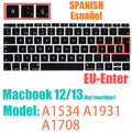 Keyboard Protective Film Silicone for 12-16' MacBook Air/Pro M1 M2 M3 Spanish Keyboard Cover Soft Protection Accessories Black