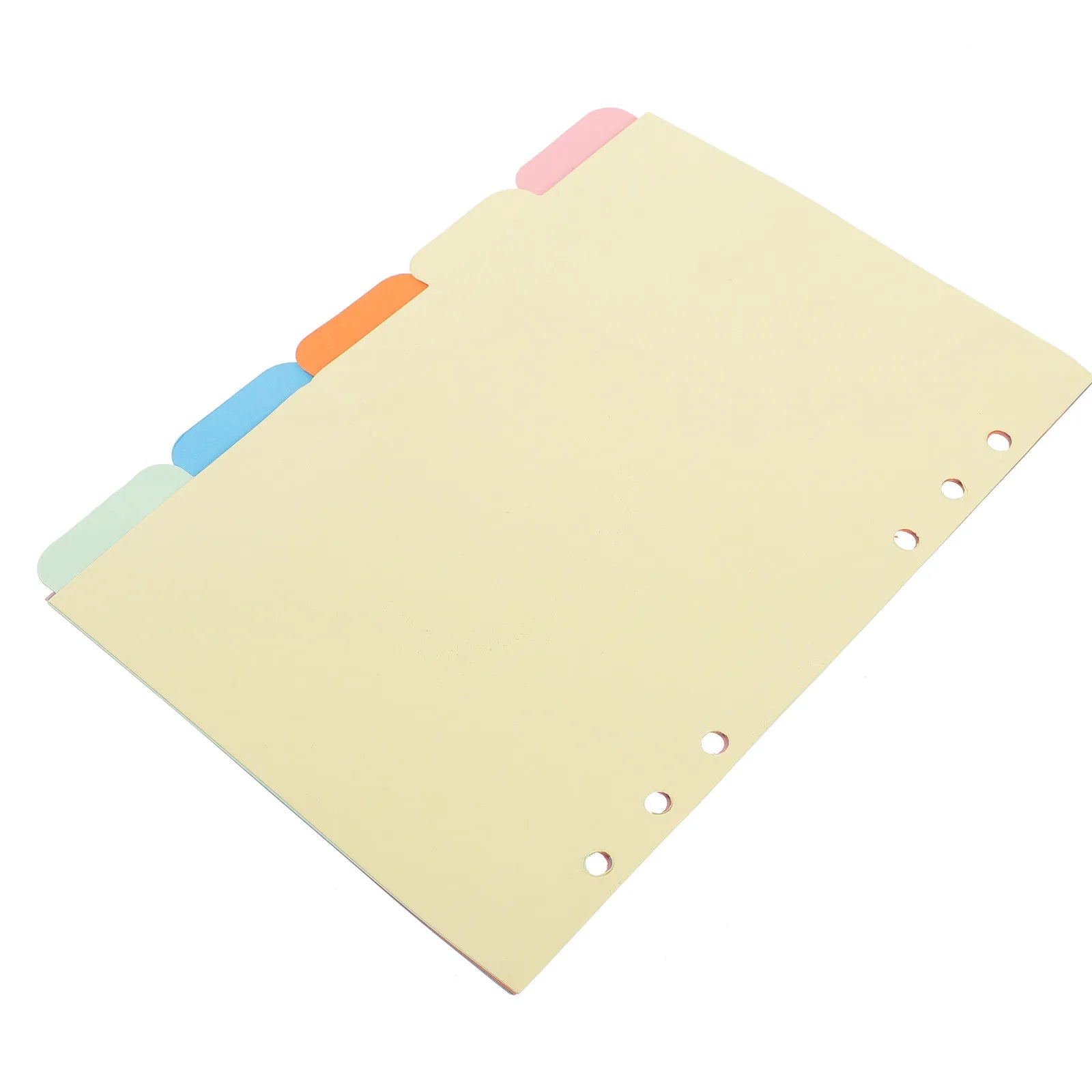 1Set A5 Index Divider Extra Wide Tab Colored Paper Inserts 5 Colors for 6 Ring Binder Planner Organizer Sheets