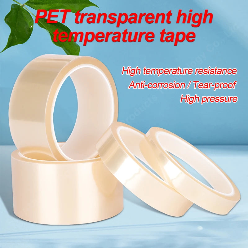 Transparent PET High-Temperature Silicone Tape Heat-Resistant Insulation Packaging Circuit Board Fixing Cable Heat Sealing