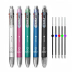 5-Color 0.7mm Ballpoint Pen And 0.5mm Automatic Pencil 6-in-1 Set Creative Writing Office And School Tool