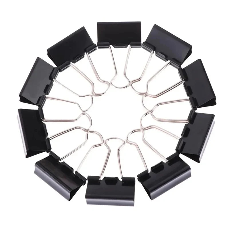 10/20/30/40/50Pcs Black Metal Binder Clips 25mm/ 32mm Notes Letter Paper Clip Office Supplies Binding Securing