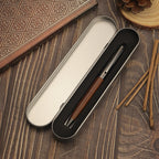 High-grade Ballpoint Pen with Metal & Wood Spliced Barrel, Smooth Writing, Minimalist Elegant Design, Black Ink, Ideal for Business Office Use