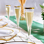 100pcs 5oz Disposable Cups Sparkling Champagne Bar Cups Plastic Champagne Flutes Clear Toasting Glasses for Weddings Party