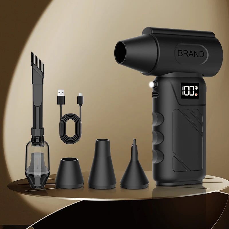 9000KRPH Mini Turbo Air Blower Ergonomic Grip Compact Cordless Compressed Air Duster Handheld Jet Fan for Keyboard Home Dust
