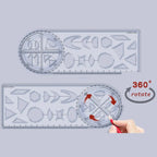 Rotary Multi-function Geometric Drawing Ruler Protractor Learning Measuring Tool Creative Stationery Gift School Office Supplies