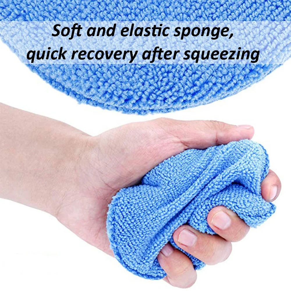 Car Detailing Applicator Pads Car Care Waxing Polish Sponges Soft Microfiber Round Pocket Foam Sponges Car Cleaning Tools 5"